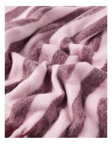 Faux Mohair Throw in Pink Stripe