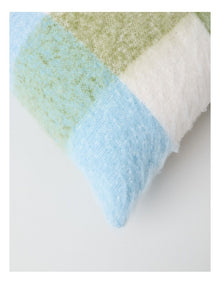 Mohair Check Cushion in Baby Blue