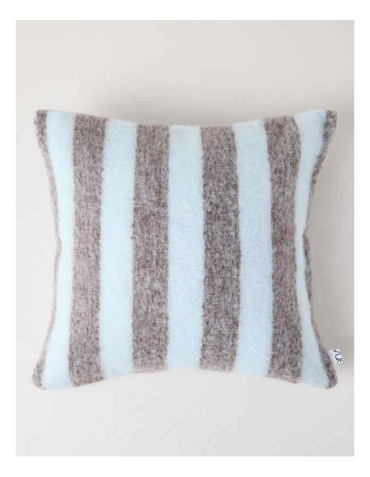 Mohair Striped Cushion in Baby Blue