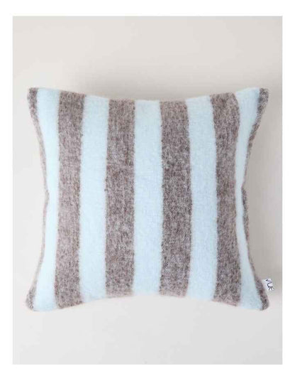 Mohair Striped Cushion in Baby Blue