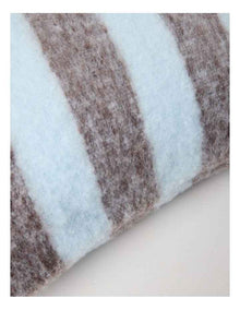 Mohair Striped Cushion in Baby Blue
