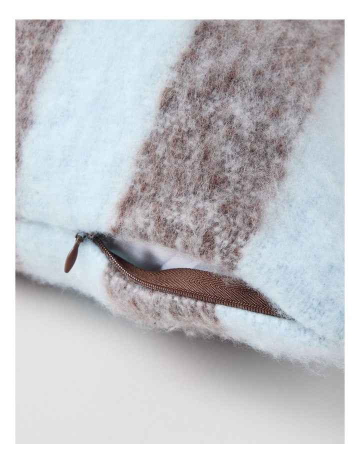 Mohair Striped Cushion in Baby Blue