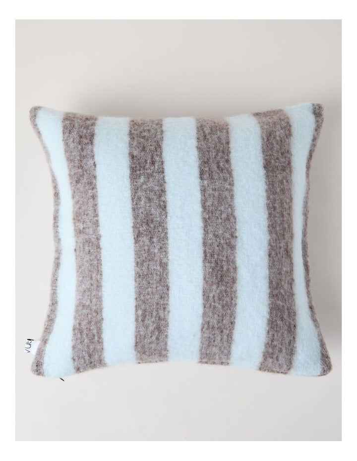 Mohair Striped Cushion in Baby Blue