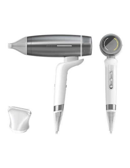 Speed Dual Air-Flow Fast Drying Hair Dryer in Silver White