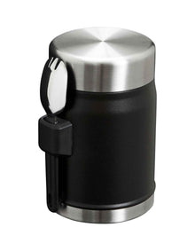 LEGENDARY CLASSIC FOOD JAR & SPORK SET 14OZ BLACK