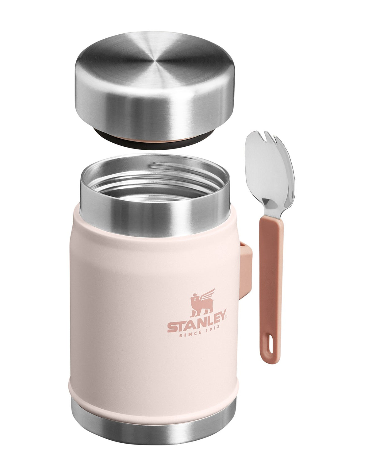 LEGENDARY CLASSIC FOOD JAR & SPORK SET 14OZ ROSE QUARTZ