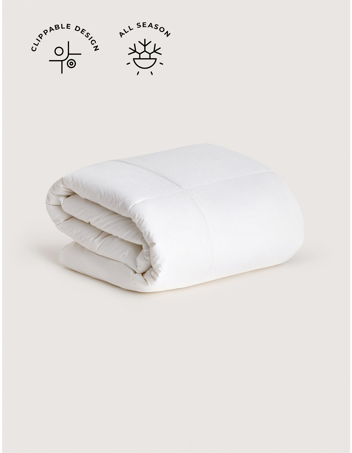 AUSTRALIAN WOOL WASHABLE SK MEDIUM QUILT IN PURE WHITE