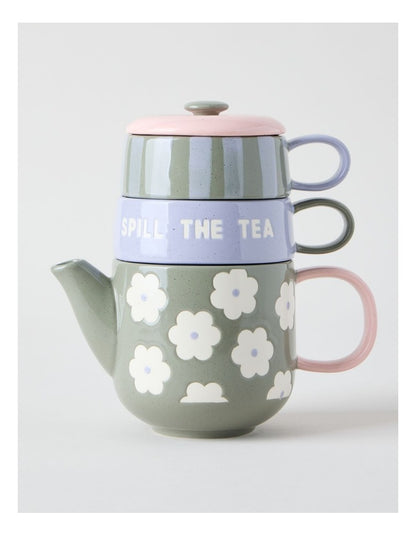 Cosy Collection Tea Set for Two in Assorted Colours