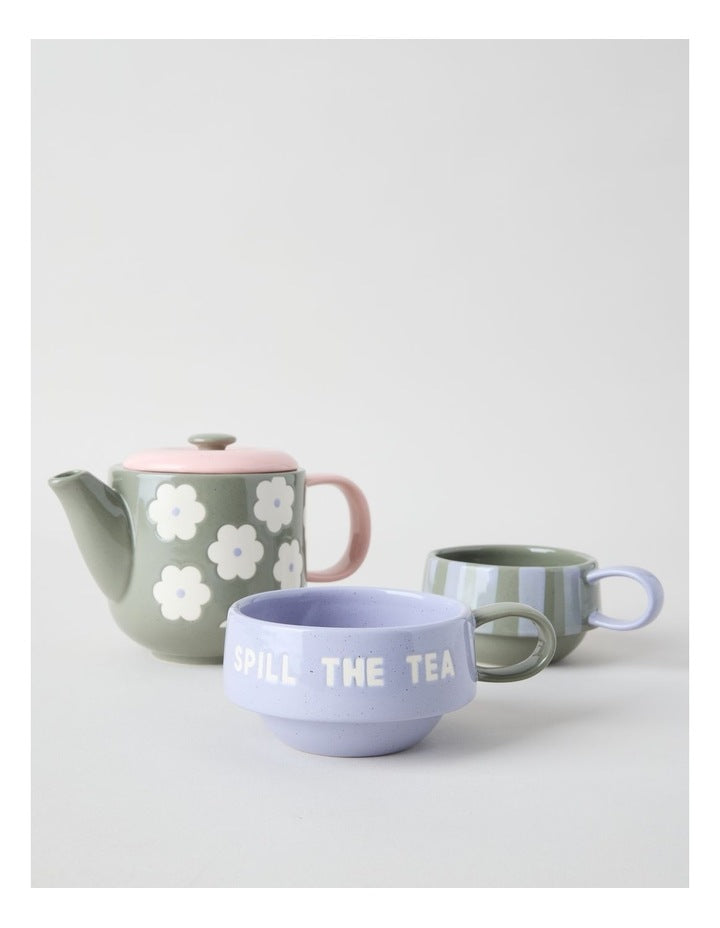 Cosy Collection Tea Set for Two in Assorted Colours