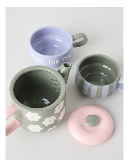 Cosy Collection Tea Set for Two in Assorted Colours