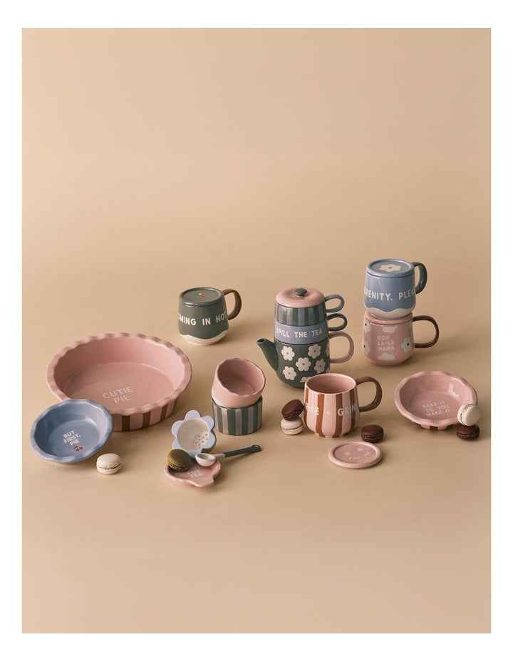Cosy Collection Rise + Grind Mug with Coaster in Pink and Tan