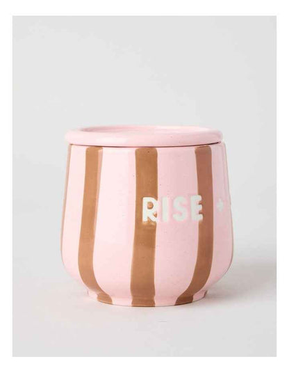 Cosy Collection Rise + Grind Mug with Coaster in Pink and Tan