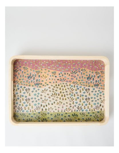 Artists of Ampilatwatja x Art Series My Country Rectangle Sercing Tray by Latoya Ngwarraye Petrick