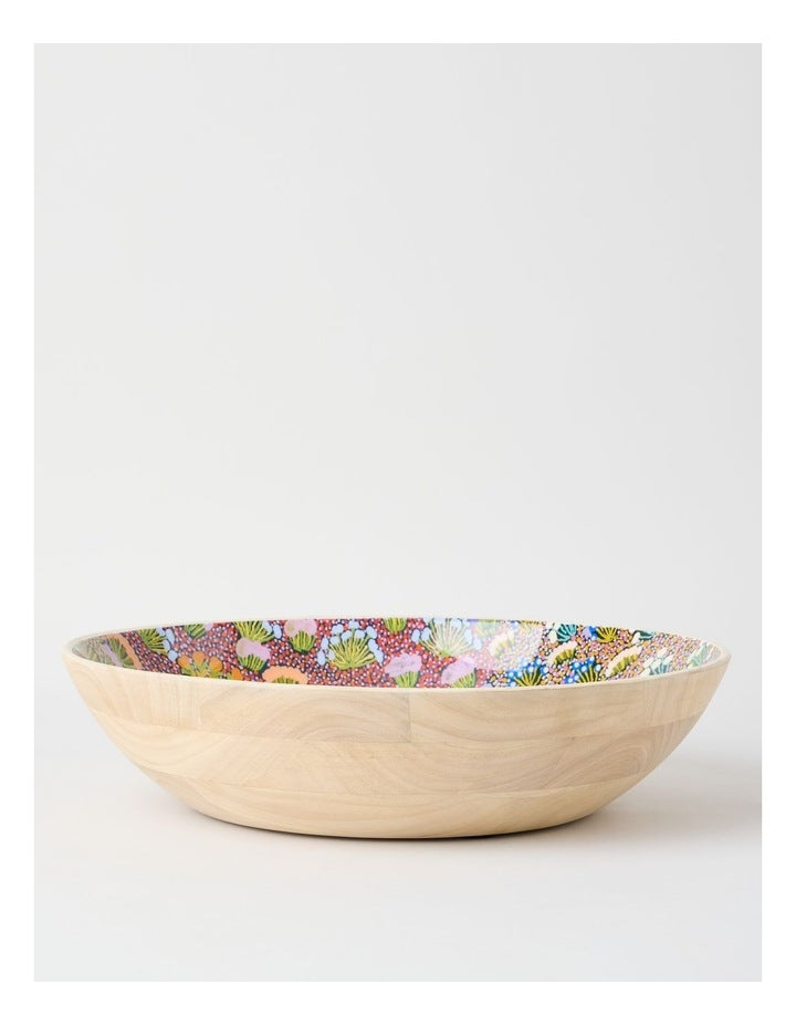 Artists of Ampilatwatja x Art Series Bush Flowers Serving Bowl 39.5cm by Latoya Ngwarraye Petrick