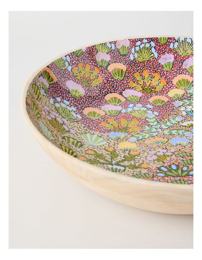 Artists of Ampilatwatja x Art Series Bush Flowers Serving Bowl 39.5cm by Latoya Ngwarraye Petrick