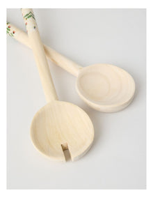 Artists of Ampilatwatja x Art Series Bush Flowers Salad Servers by Latoya Ngwarraye Petrick