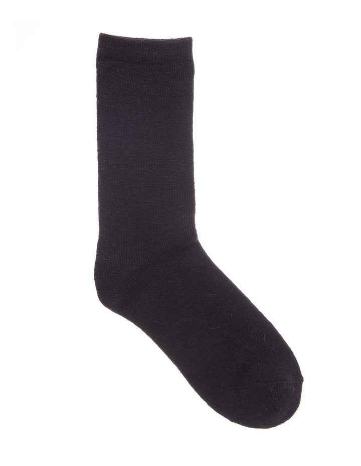 1 Pair Crew Length Socks Contain Wool in Black