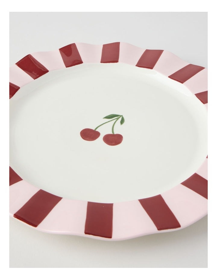 Cherry Coded Round Striped Platter