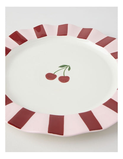 Cherry Coded Round Striped Platter
