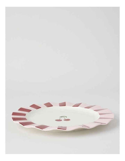 Cherry Coded Round Striped Platter