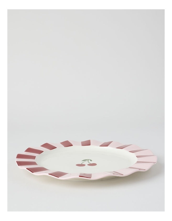 Cherry Coded Round Striped Platter