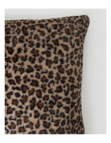 Leo Faux Fur Cushion in Brown
