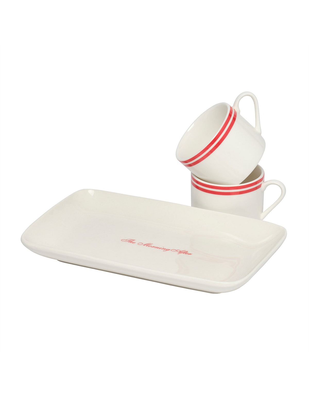 The Morning After 20cm x 12.5cm Espresso Cups Tray Set of 2
