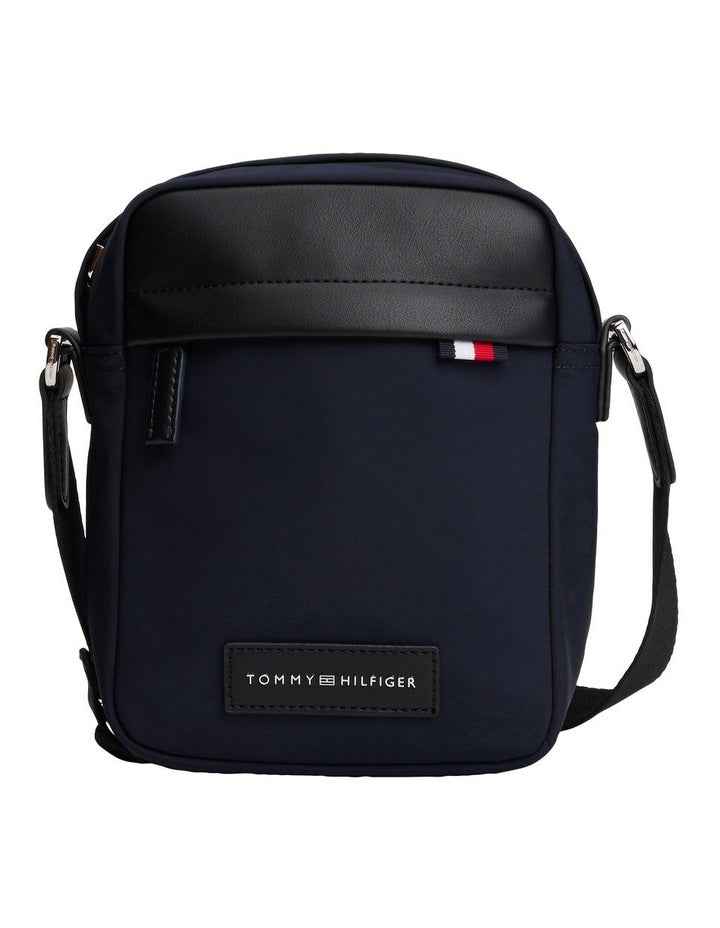 Daily Nylon Logo Patch Mini Reporter Crossbody Bag in Navy