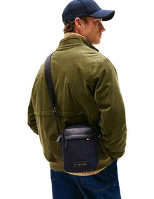 Daily Nylon Logo Patch Mini Reporter Crossbody Bag in Navy