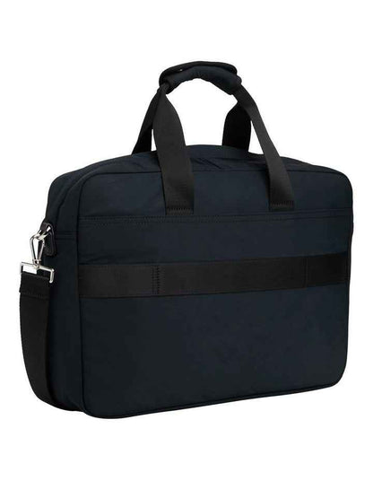 Daily Nylon Logo Patch Computer Bag in Black