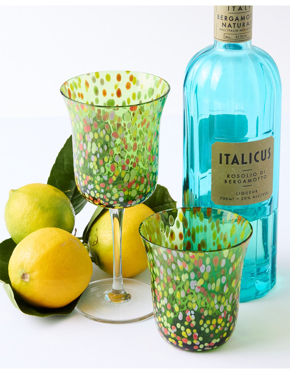 Garden Soiree Speckle 280ml Set of 2 Blown Glass Tumblers