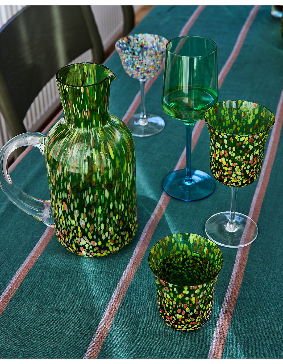 Garden Soiree Speckle 280ml Set of 2 Blown Glass Tumblers