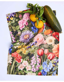 Cottage Garden Eden 67cm x 50cm Linen Cotton Tea Towel Floral Print