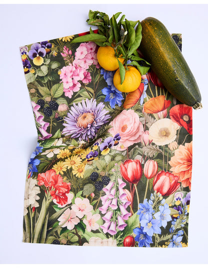 Cottage Garden Eden 67cm x 50cm Linen Cotton Tea Towel Floral Print