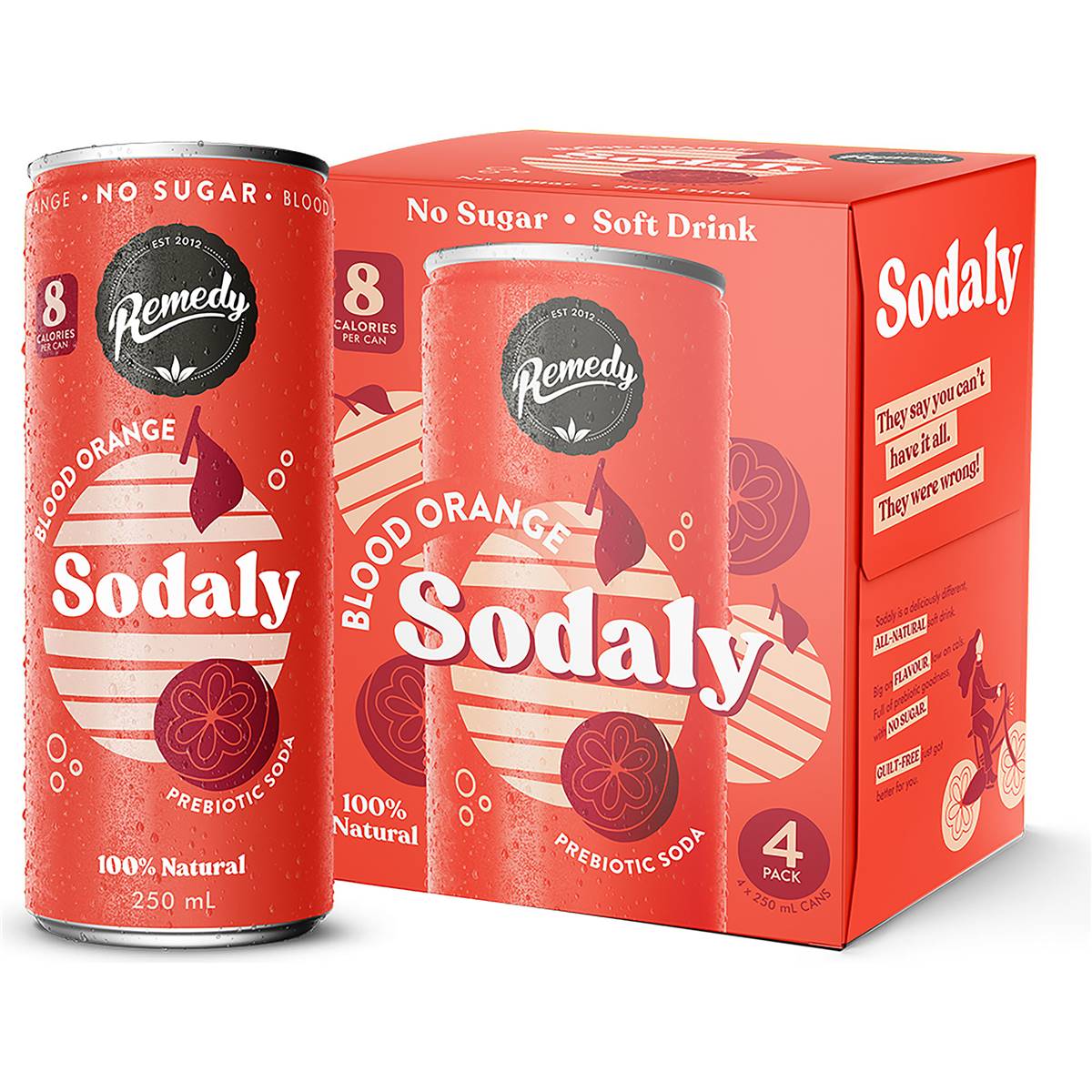 Remedy Sodaly Blood Orange 4 x 250ml