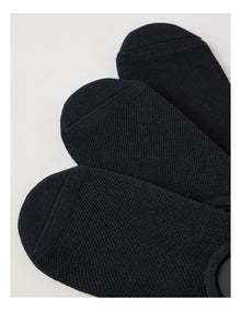 3 Pack Australian Cotton No Show Socks in Black