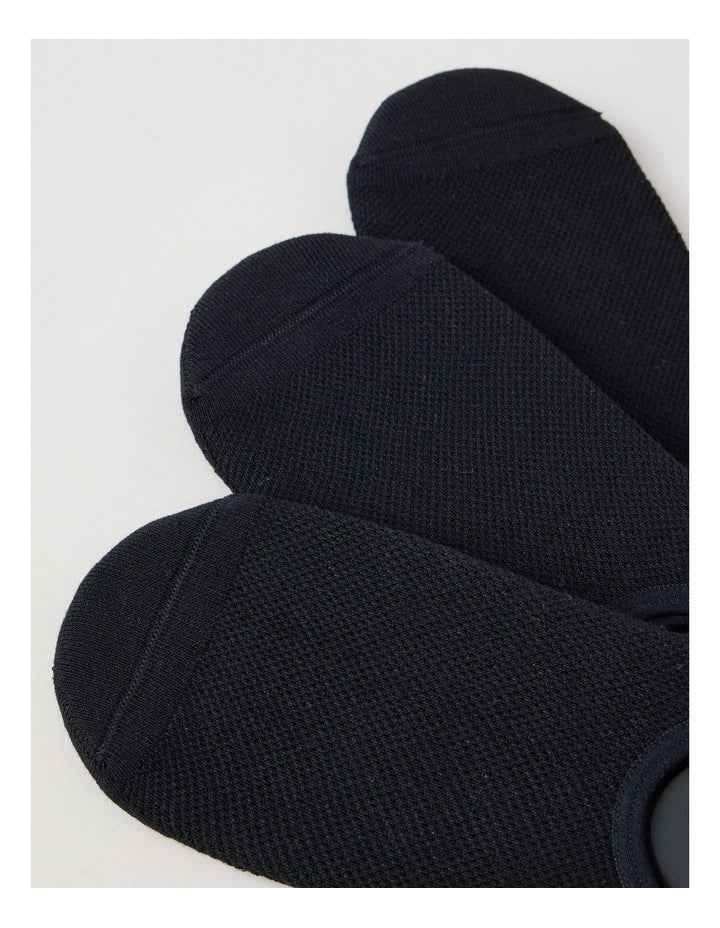 3 Pack Australian Cotton No Show Socks in Black