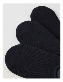 3 Pack Australian Cotton No Show Socks in Black