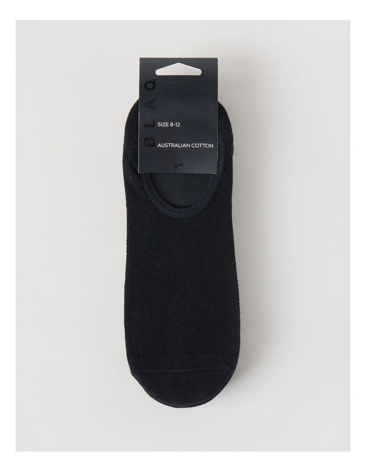 3 Pack Australian Cotton No Show Socks in Black
