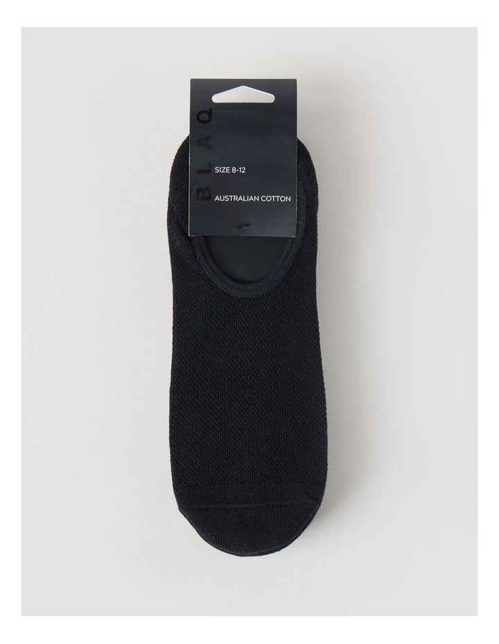 3 Pack Australian Cotton No Show Socks in Black