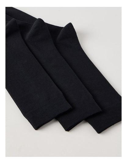 3 Pack Australian Cotton Plain Socks in Black