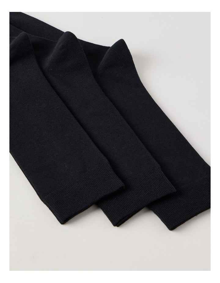 3 Pack Australian Cotton Plain Socks in Black