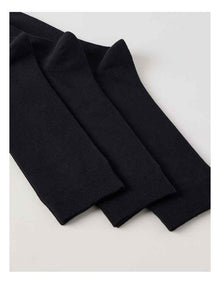 3 Pack Australian Cotton Plain Socks in Black