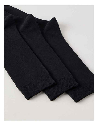 3 Pack Australian Cotton Plain Socks in Black