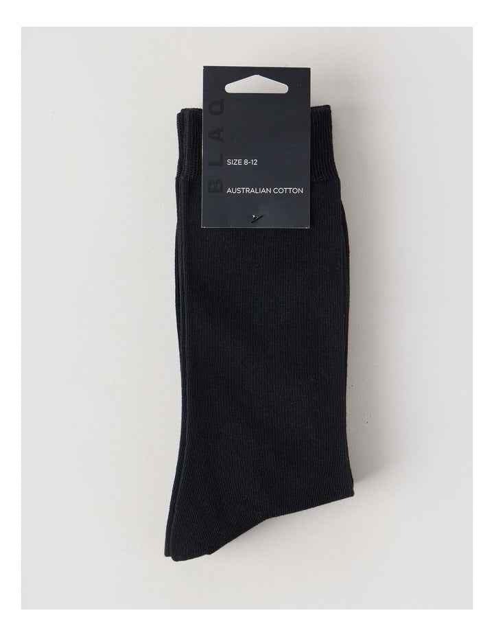 3 Pack Australian Cotton Plain Socks in Black