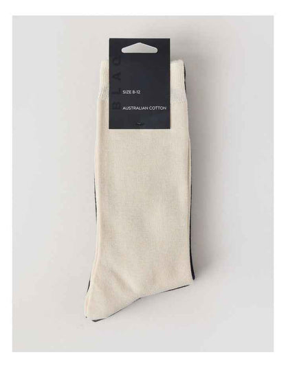 3 Pack Australian Cotton Plain Socks in Pumice, Navy, & Charcoal