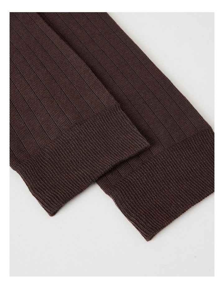 Australian Cotton Wide Rib Socks in Dark Chocolate