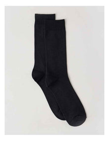 Australian Cotton Waffle Socks in Black