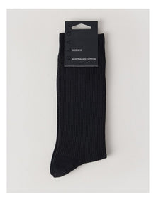 Australian Cotton Waffle Socks in Black