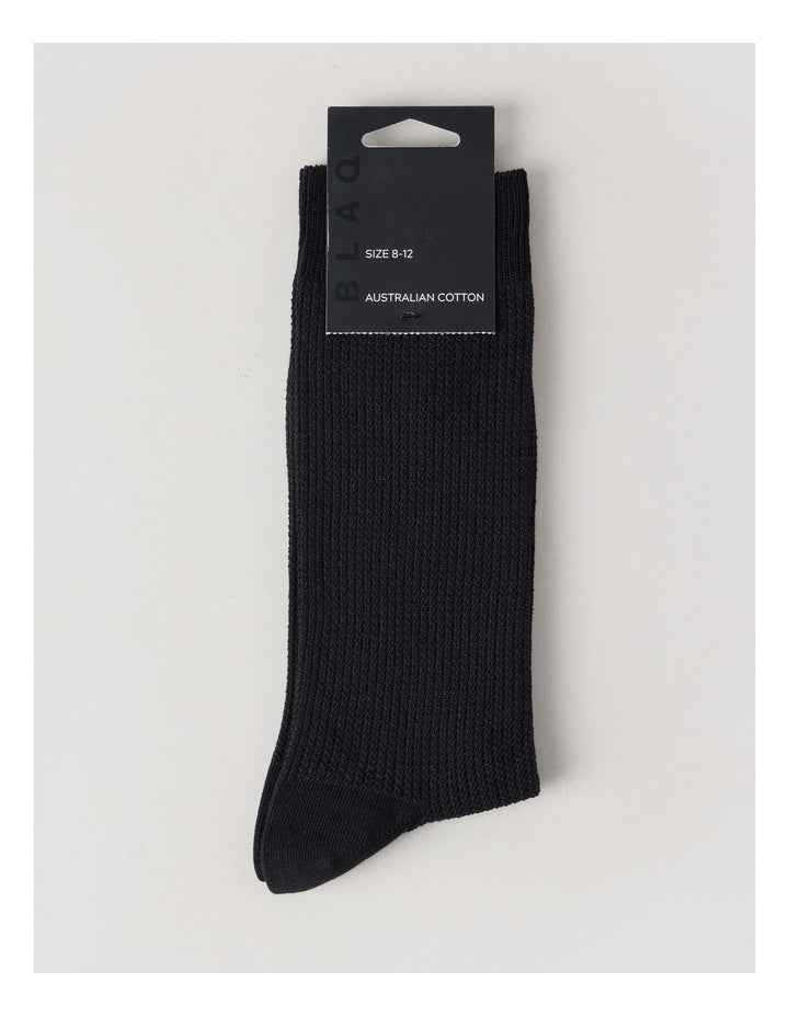 Australian Cotton Waffle Socks in Black